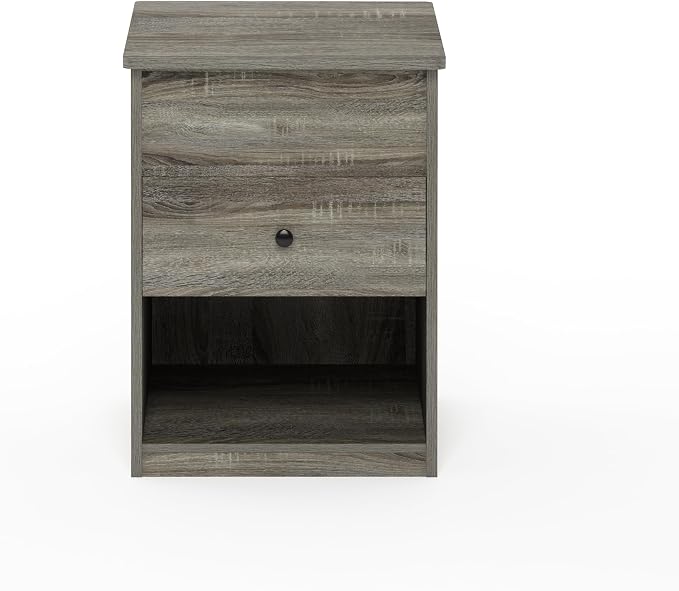 Furinno Jensen Lift Top Nightstand, French Oak Grey