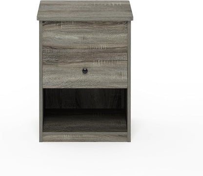 Furinno Jensen Lift Top Nightstand, French Oak Grey