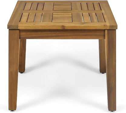 Christopher Knight Home Hampton Outdoor 3 Piece Wood and Wicker Club Chairs and Side Table Set, Gray