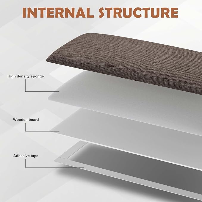 IFNOW Upholstered Wall Mounted Headboard, 3D Soundproof Wall Panels Peel and Stick for King Size, Reusable and Removable Tufted Bed Headboard in Brown (12 Panels, 10" x 24")