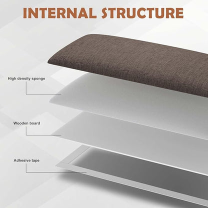 IFNOW Upholstered Wall Mounted Headboard, 3D Soundproof Wall Panels Peel and Stick for King Size, Reusable and Removable Tufted Bed Headboard in Brown (12 Panels, 10" x 24")