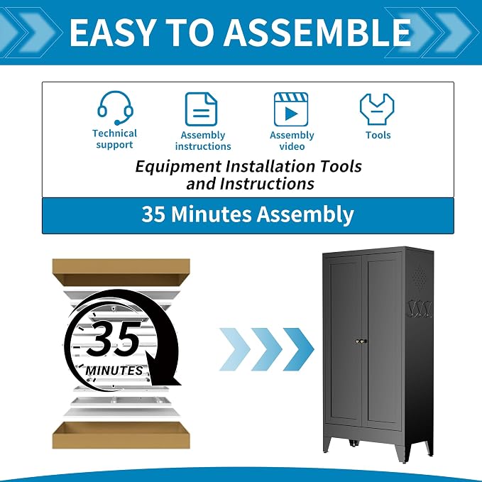 48" H Black Steel Pantry Storage Cabinet with 3 Adjustable Shelves | 4-Tier Tall Metal Cabinets for Kitchen, Living Room, Garage, Heavy Duty Freestanding Utility Cabinet, Assembly Required