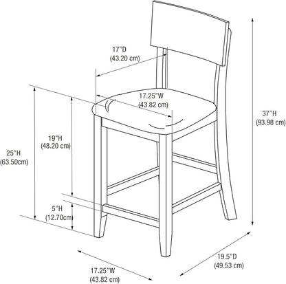 Linon Home Dcor Linon Torino Contemporary Counter Stool, 17"w x 20"d x 37"h, Black