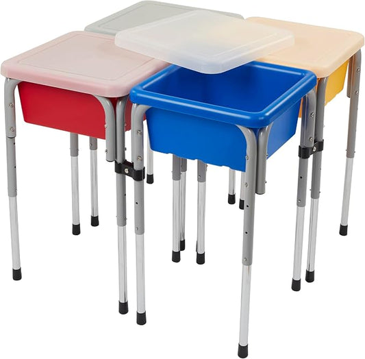 Back2School Express Adjustable Quad Sensory Tables with Lids, Children's Furniture, Primary