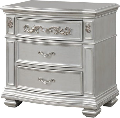 First of a Kind Valentina Silver Queen 5 Piece Bedroom Set