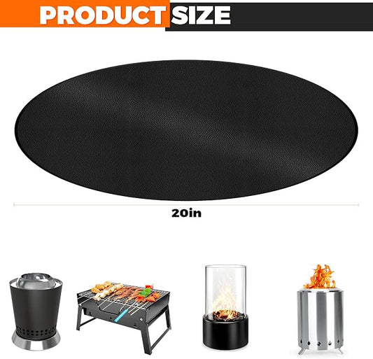 20" Tabletop Fire Pit Mat for Solo Stove Mesa XL, Easy Clean Small BBQ Mat for Outdoor BBQ， Reusable Waterproof Pad， Three-Layer Fireproof and Heat-Resistant Barbecue Mat for Tabletop Fire Pit