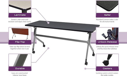Romig Axis-Pro 48 x 24 in. Mobile T-Base Training Seminar Table- Grey