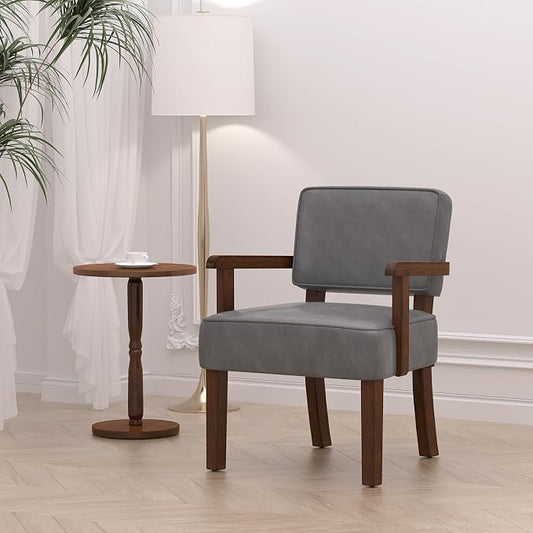 FAGAGA PU Leather Accent Chair, Oversized Living Room Chairs with Soft Seat and Armrests, Armchair for Bedroom, Dinning, Reading, Waiting Rooms