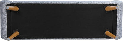 HomePop 60" Modern Storage Bench with Wood Legs - Blue Gray Woven Fabric