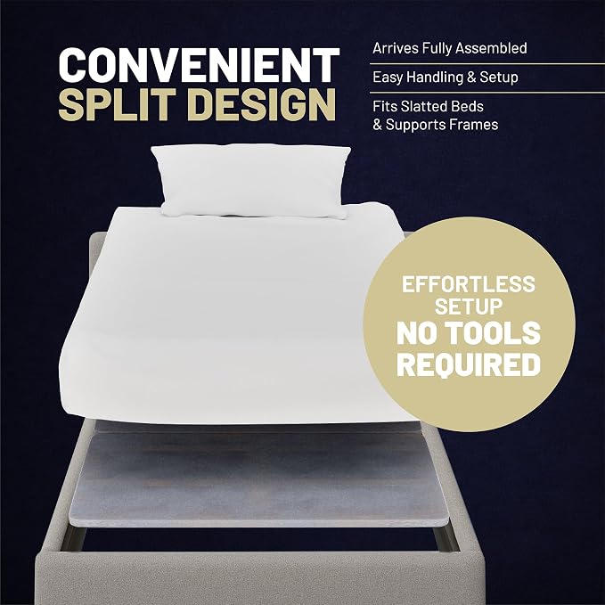 1.5" Split Wood Bunkie Board Twin Size Bed, Under Mattress Support, Fully Assembled, Fabric Ventilation Cover-Replaces Wooden Slats or Box Spring for Bed Frames