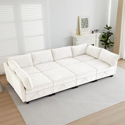 ORRD 2 Piece Modular Sectional Sofa Set, Convertible Couch with Storage, Sofa Modular for Living Room, Office (Beige)