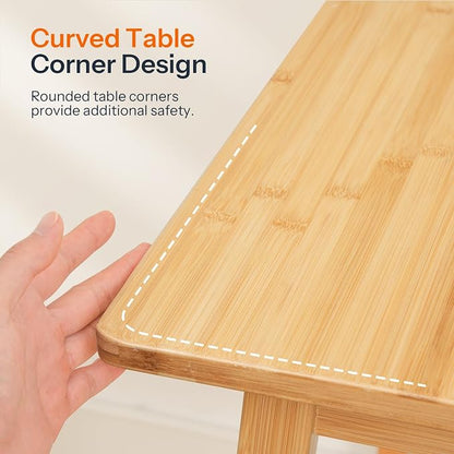 HOOBRO Bamboo Dining Table, Square Dining Table for 2, 27.6" Kitchen Table for Small Space, Writing Table, Easy to Assemble, for Dining Room, Living Room, Office, Kitchen, Natural YL70CZ01G1