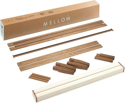 Mellow Naturalista Classic 16 Inch Solid Wood Platform Bed with Wooden Slats, Natural Pine, Full