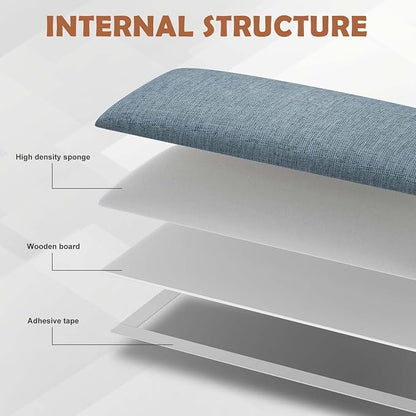 IFNOW Upholstered Wall Mounted Peel and Stick King Size Headboard, Soundproof 3D Wall Panels, Reusable and Removable Tufted Bed Headboard in Dusty Blue (12 Panels, 10" x 24")