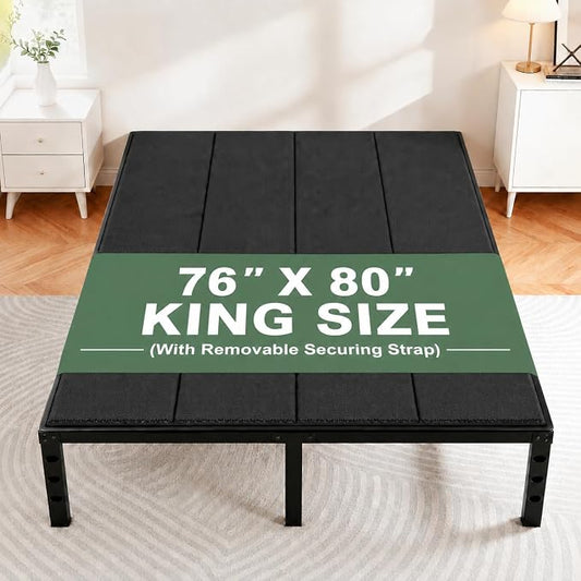 Bunkie Board King (76x80) 10mm H-Strength Rib Bed Boards for Under Mattress, Anti-Sag & Noise-Free Design, Heavy Duty Low Profile Anti-Slip Mattress Foundation for Platform Beds & Sofa Beds