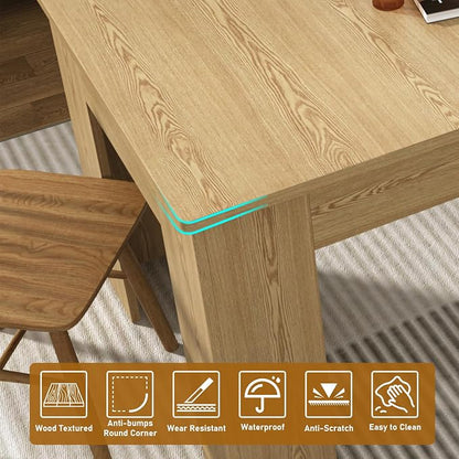 70.8"-110" Extendable Dining Table for 6-10 Person, Wooden Dining Room Table, Modern Extendable Table for Gatherings, Meeting for Small Kitchens, Dining Office Areas(Natural)