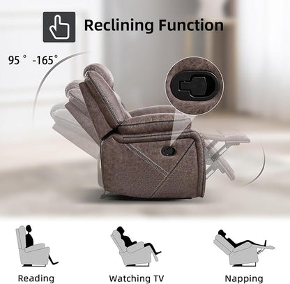 EBELLO Faux Leather Recliner Sofa Furniture Set for Living Room, Recliner Chair, Manual Loveseat, 3 Seat Recliniing Sofa Couch Set for Meeting Room, Grey