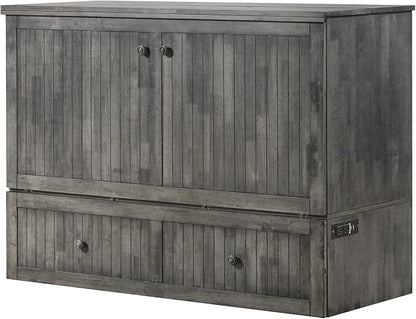 Mega Solutions Murphybedz Tuscany Murphy Cabinet Chest Bed with Charging Station 6 Inch (Galaxy Grey, Queen)