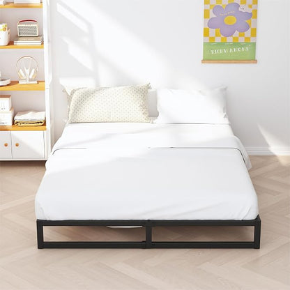 Richwanone 5 Inch King Size Bed Frame Heavy Duty Metal Platform Bed, Black | King Bed Frame, Mattress Foundation with Steel Slat Support, No Box Spring Needed, Easy Assembly