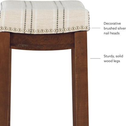 Linon Home Décor Linon 32.5" Backless Claridge Stool Rustic, Natural Bar