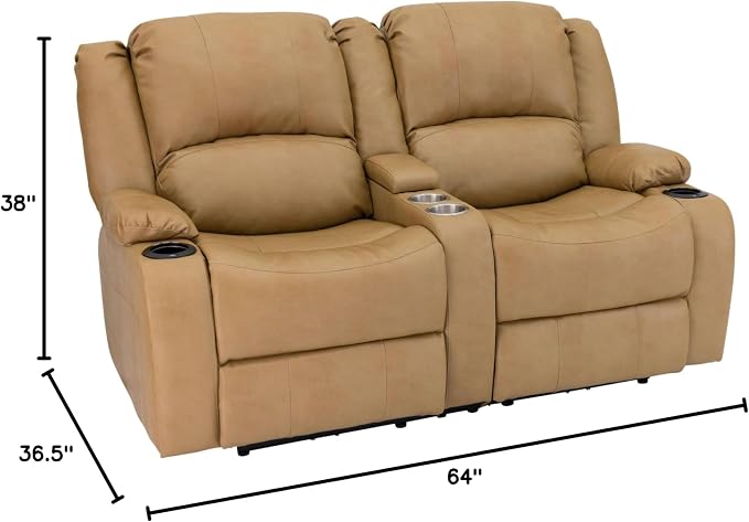 RecPro Charles 64" RV Wall Hugger Reclining Sofa | Toffee