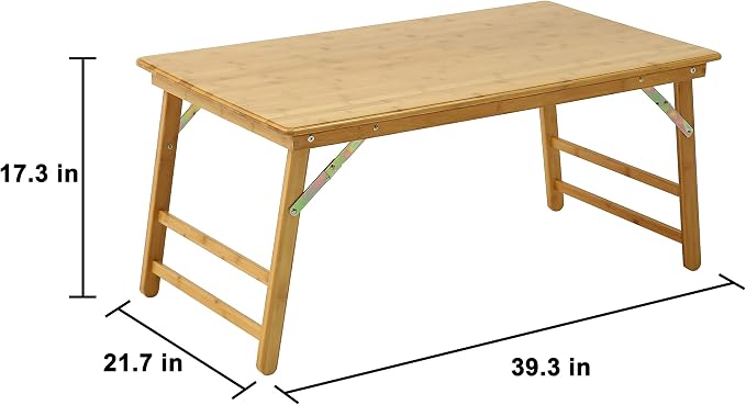 UNICOO - Bamboo Rectangular Folding Table Children's Art Craft Study Activity Table, Picnic Table, and Entertainment Table. (Table Only)