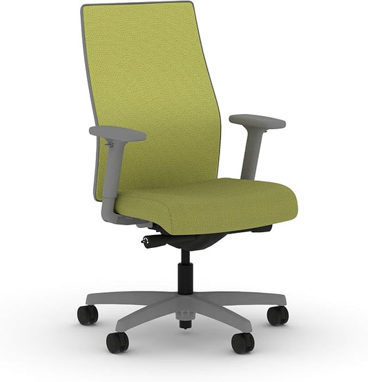 HON Ignition 2.0 Mid Back Task Chair, Spectrum Mesh, Advanced Synchro-Tilt Control, Office Chair with Lumbar Support, Height and Width Adjustable Arms, Titanium Frame, Pear