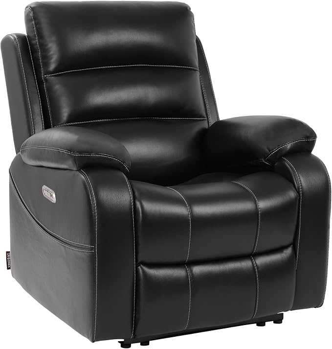 EONIX Power Zero Wall Hugger Power Recliner Chair for Small Space RV Living Room,Power Recliner with Massage and Heat, USB & USB-C Charging Ports, SXXY003992, Black