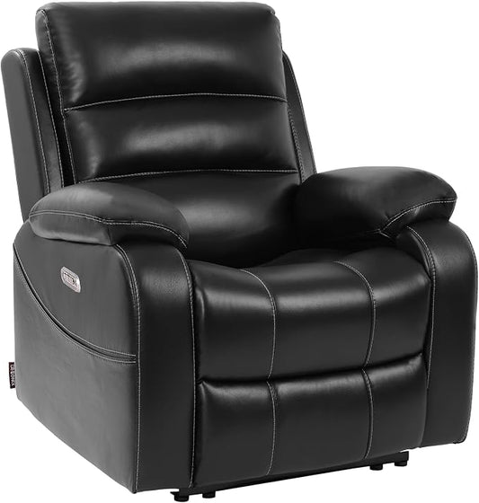 EONIX Power Zero Wall Hugger Power Recliner Chair for Small Space RV Living Room,Power Recliner with Massage and Heat, USB & USB-C Charging Ports, SXXY003992, Black