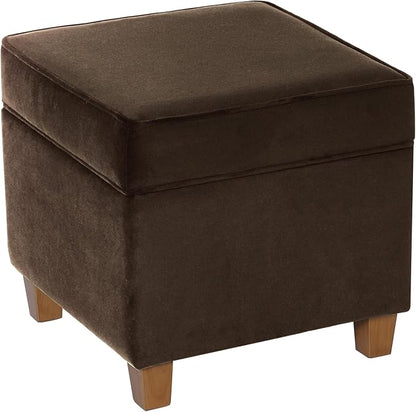 HomePop 18" Classic Square Storage Ottoman - Chocolate Brown Velvet