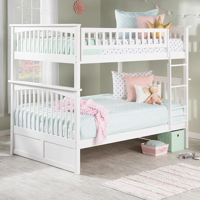 AFI, Columbia Ladder Bunk Bed Full Over Full, White