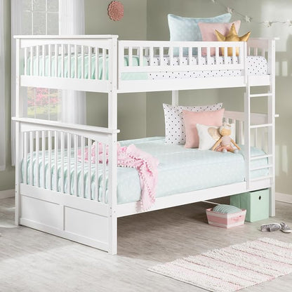 AFI, Columbia Ladder Bunk Bed Full Over Full, White