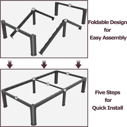 Bilily Metal Bed Frame Twin Size,12 Inch Twin Bed Frame with Round Corner Legs,Heavy Duty Steel Slats Support Platform Bed,No Box Spring Needed Easy Assembly Noise-Free for Kids Room,Single Bed,Black