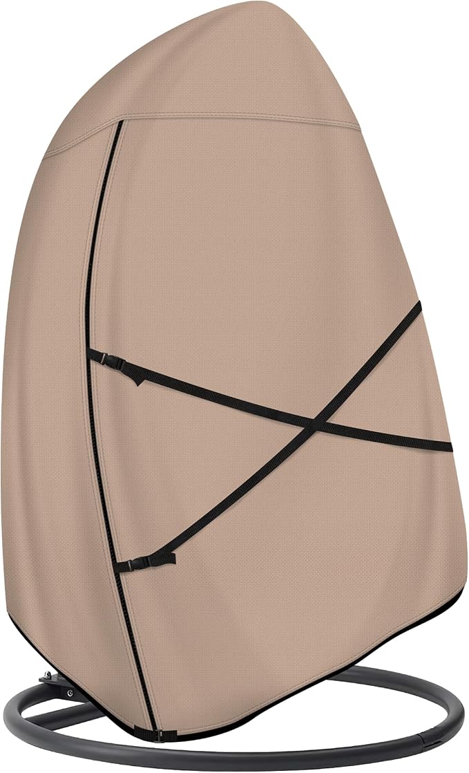 ULTCOVER Patio Hanging Egg Chair Cover - Waterproof Outdoor Double Seat Swing Egg Chair with Stand Cover 66W x 43D x 68H inches