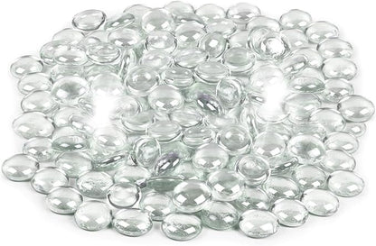 19 Pound Fire Glass Beads for Fire Pit 1/2 inch Tempered Glass Rocks Ultra Clear