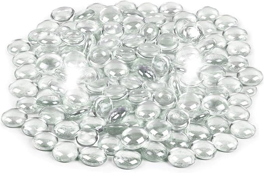 19 Pound Fire Glass Beads for Fire Pit 1/2 inch Tempered Glass Rocks Ultra Clear