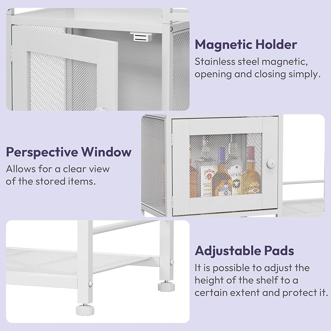 SWTYMIKI Coffee Bar Cabinet for Home - Farmhouse Coffee Stand Station Multi-Purpose Buffet Sideboard Cabinet - Kitchen Bar Table for Living Room, Corner, Small Space, White