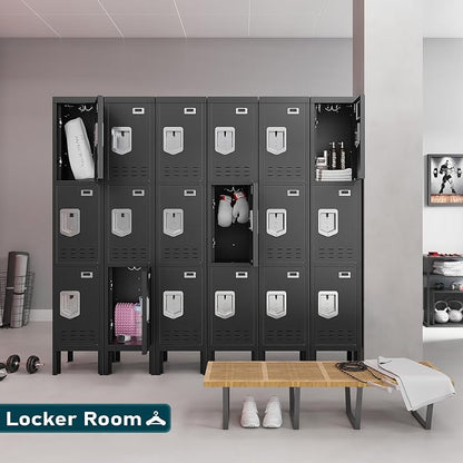 BUTISOW Metal Lockers - 66" Height Steel Lockers for Employees with Door Storage Locker with Card Slot for Employees Gym School Home Office Garage - Assembly Required
