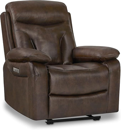 KISLOT Power Recliner Chair Set of 2, Wall Hugger Recliner with Adjustable Headrest and Footrest Dual Motor Electric Faux Leather Reclining Sofa with USB/Type-C Charging for RV Living Room Bedroom