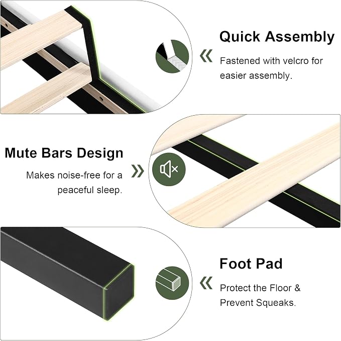 Feonase Full Size Platform Bed Frame, Velvet Upholstered Full Bed Frame, Solid Wood Slats & Heavy Duty Feet Support, No Box Spring Needed, Noise-Free, Easy Assembly, White