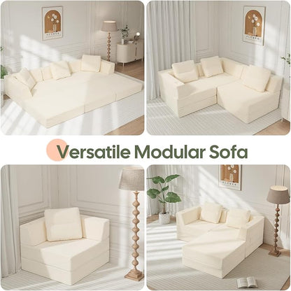 COMAX Futon Sofa Bed, Convertible Sofa Bed, Folding Boneless Couches | Boneless Couch for living room, Fold Out Small Foldable Loveseat Floor Sleeper Mattress Lounge Space‑Saving, 3 Seater 106"
