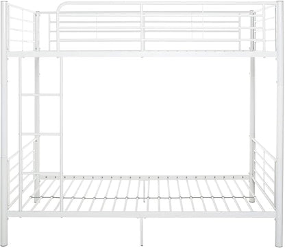 Walker Edison Elodie Urban Industrial Twin Over Twin Metal Bunk Bed, Twin Over Twin, White