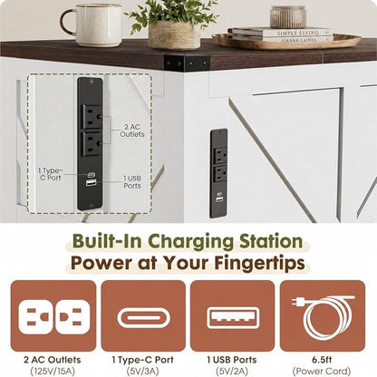 Simple Deluxe Lift Top Coffee Table with Storage, 35.5" Square Coffee Tables for Living Room, Farmhouse Coffee Table with Power Outlets, Coffee Tables with Lifting Top for Living Room (White)