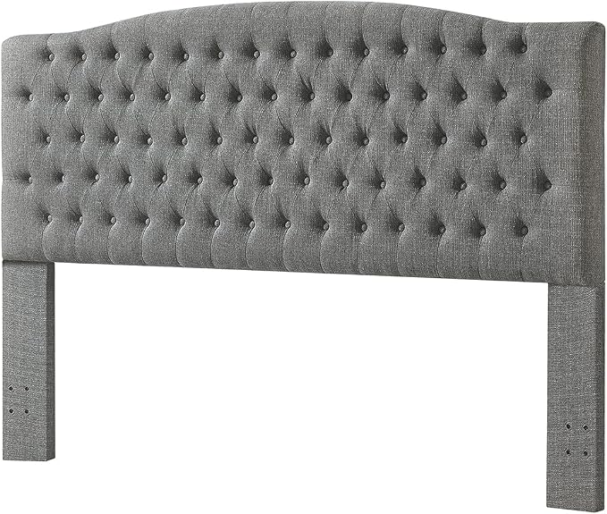 24KF Upholstered Tufted Button Linen King Headboard,Comfortable Fashional California King Headboard,Granite