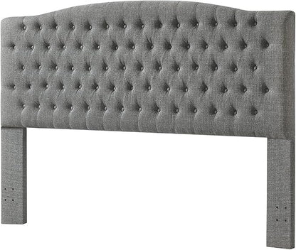 24KF Upholstered Tufted Button Linen King Headboard,Comfortable Fashional California King Headboard,Granite