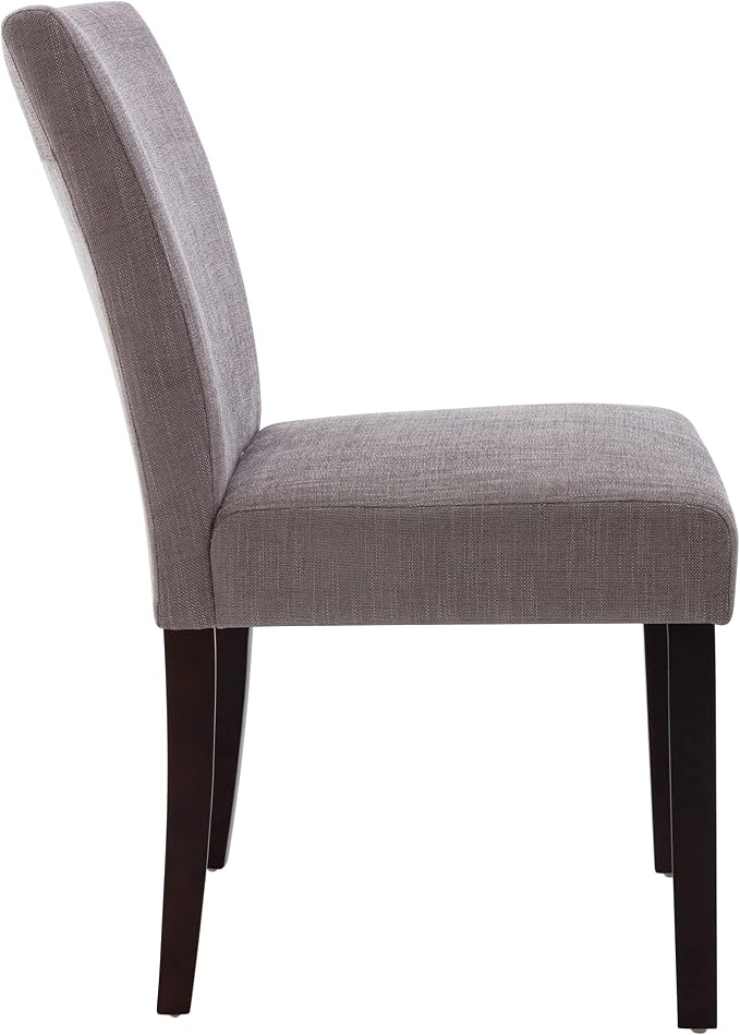 Watson & Whitely Modern Upholstered Dining Chairs, Set of 4, Dark Grey | Fabric Upholstery, Solid Wood Legs, Low Back, Modern Armless Parsons Style, for Kitchen, Dining Room, Restaurant