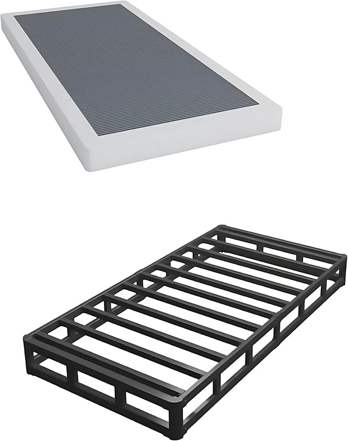Vaciwe Box Springs Twin 6 Inch,Heavy Duty Metal Frame Mattress Foundation, Non-Slip/No Noise/Easy Assembly/Easy Clean Cover/1500lbs Weight Capacity.