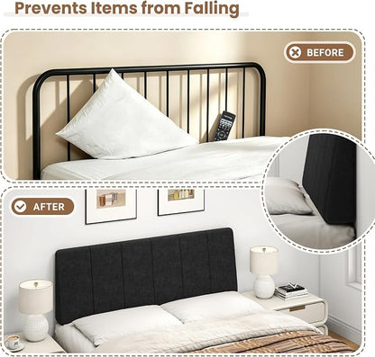 Full Size Headboard Only-No Assembly, Upholstered Headboard Full Size Linen Fabric Modern Style Headboards Extra-Thick, Black
