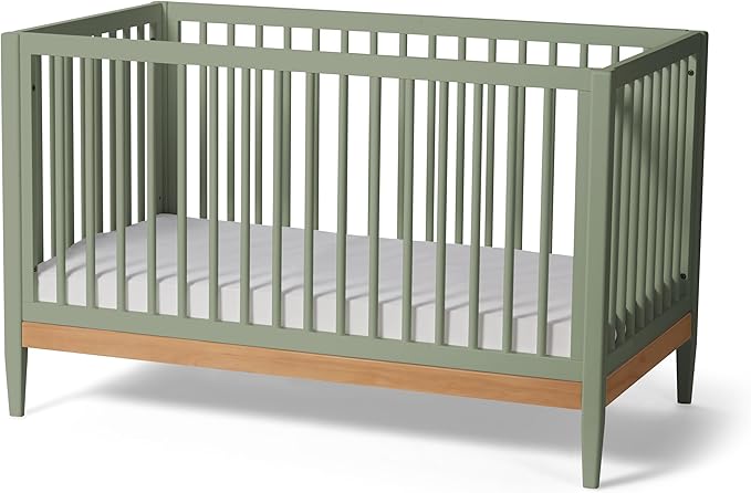 Little Seeds Clover 4-in-1 Convertible Baby Crib to Toddler Bed, Grove Green