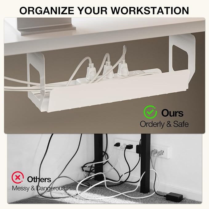Muvai 71 Inch L Shaped Standing Desk Adjustable Height with Cable Management Tray,Gaming Electric Corner Standing Desk, Sit Stand Computer Table with Reversiable Splice Board, White